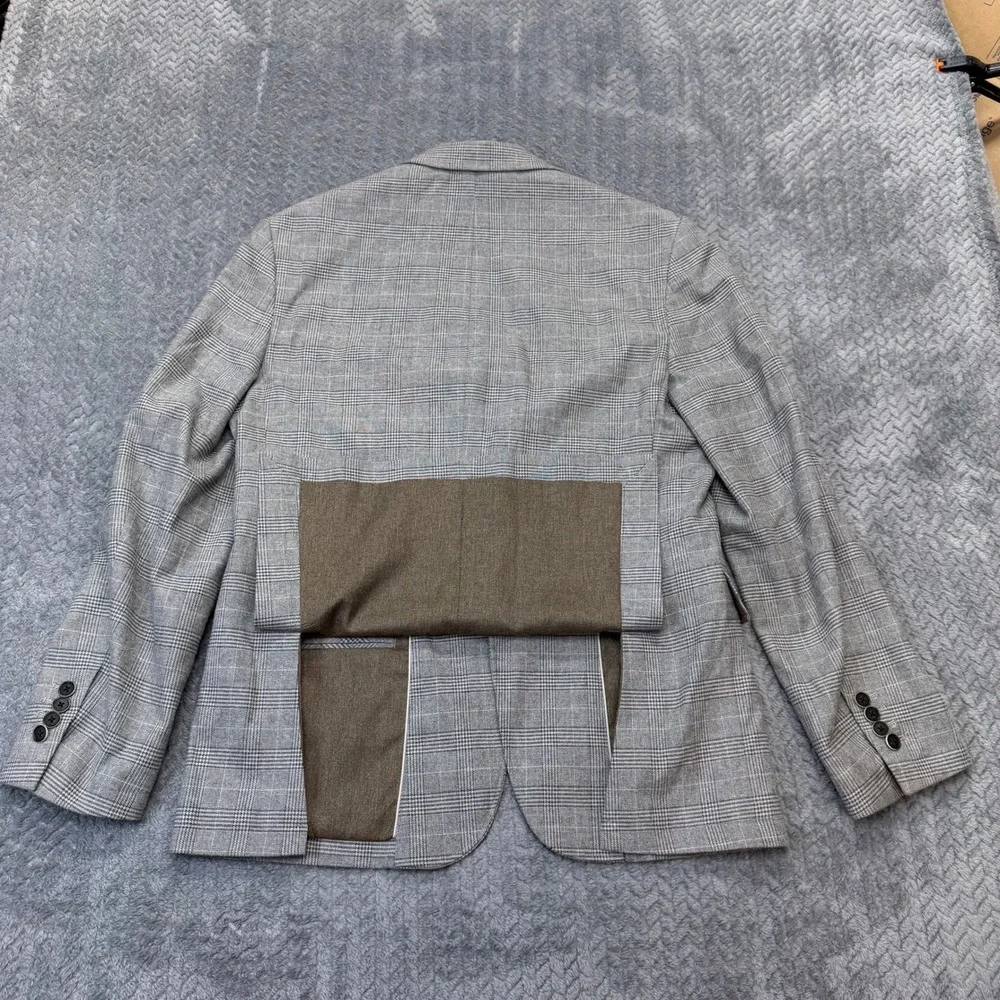 Jos. A. Bank Reserve Blazer Mens M Tailored Grey Glen Plaid Sport Coat Business